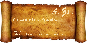 Antonovics Zsombor névjegykártya